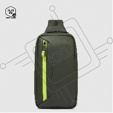 Рюкзак слинг Piquadro Corner 2.0 CA6466C2OW/VE зеленый полиэстер