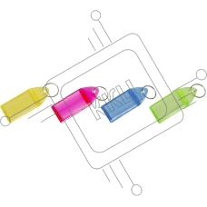 Бирка для ключей Silwerhof Daily инфо-окно ассорти, пластиковый пакет, 20 шт