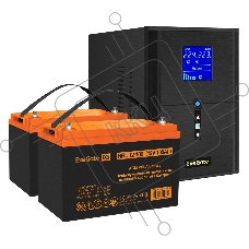 Комплект ИБП EX295989RUS + батарея 100Aч EX285656RUS 2шт (инвертор, синус, для котла) ExeGate SineTower SZ-2000.LCD.AVR.3SH.1C13.USB <2000VA/1600W, чистый синусоида, LCD дисплей, AVR, 3*Schuko+1*C13, USB, линейно-интерактивный, Black> + батарея ExeGate HR
