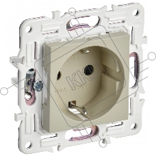 Розетка IEK SKANDY SK-R04B (SK-R14-16-K10) с заземлением, с защитными шторками 16А, бежевый
