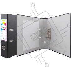 Папка-регистратор Silwerhof A4 75мм ПВХ/бумага черный без. окант. сборная (упак.:2шт)