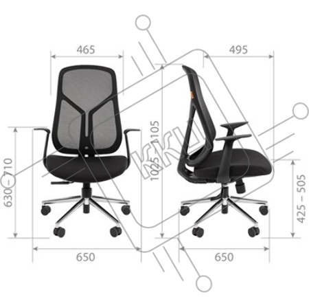 Кресло для руководителя Chairman CH588 черный пластик, черный