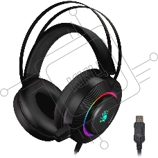 Гарнитура проводная с микрофоном A4 Bloody G521 черный 2.3м мониторные USB оголовье черный