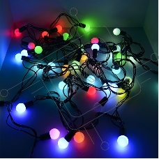 Гирлянда светод. Funray Шарики матовые BL-550M, 40 LED, 5м, мульти (7цв.),черный шнур,