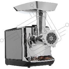 Мясорубка электрическая Sakura SA-6419BK Premium серебристый/черный, 2000 Вт, 2.0 кг/мин, реверс, защита от перегрузки, насадки - 2