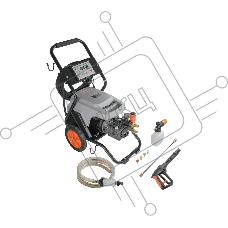 Мойка высокого давления Bort KEX-3200 2800 Вт, максимальное давление 90 бар, рабочее давление 70 бар, 20 л/мин, 47 кг, набор аксессуаров 10 шт