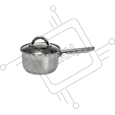 Ковш WEBBER BE-127/2 2,1 л со стеклянной крышкой, 16х9,5 см, нержавеющая сталь