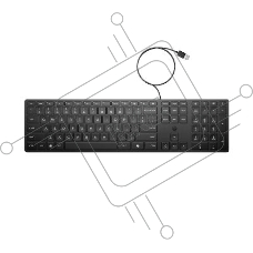 клавиатура проводная Keyboard HP Wired Desktop 320K black (Halley) - RUSS