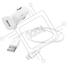 Автомобильное зар./устр. Hama H-183291 1A кабель Apple Lightning белый