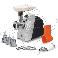 Мясорубка электрическая Аксион М61.02 черно/серебристый, 2000 Вт, 4.0 кг/мин, реверс, защита от перегрузки, насадки - 4