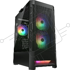 Компьютерный корпус Cougar Airface RGB Black, 2х140мм + 1x120mm ARGB Fan, ARGB Fan Hub, без БП, черный, ATX