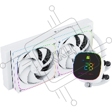 Система жидкостного охлаждения Thermalright Frozen Horizon 240 Digital (240мм, LED temp., White, ARGB/Fans: 2x120мм, 68.9CFM, 28.2dBA, 2000RPM/Pump height 53.2мм, Rad thickness 27мм/S: 1700, 1200, 1851, 115X, AM5, AM4)