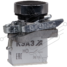 Кнопка КЭАЗ КМЕ4610мС-черный-1но+0нз-цилиндр-IP65