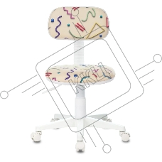 Кресло детское Бюрократ CH-W201NX Sticks 02 песочный, крестовина пластик, пластик белый Кресло детское Бюрократ CH-W201NX Sticks 02 песочный, крестовина пластик, пластик белый