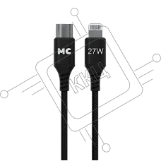 Кабель MORE CHOICE (4620202554178) K69ia 2м USB 3.0A PD 27W для Lightning ng 8-pin Type-C - 2м, черный