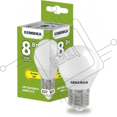Лампа LED G45 IEK LL-G45-08-230-30-E27-G шар 8Вт 230В 3000К E27 GENERICA