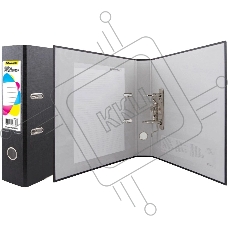 Папка-регистратор Silwerhof A4 75мм ПВХ/бумага черный мет.окант. сборная (упак.:2шт)