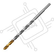 Сверло спиральное по металлу Denzel 5 х 132 мм, Р6М5, Golden Tip, удлиненное