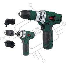Профессиональный аккумуляторный шуруповерт KLPRO KLNM1020S (10,8В, LI-ion 2.0А·ч, 3 сменные насадки, 19 ступений, 30Нм)