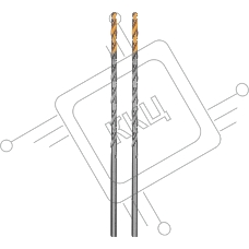 Сверло спиральное по металлу Denzel 3,5 х 112 мм, Р6М5, Golden Tip, удлиненное, 2 шт.