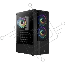 Корпус MidTower Aerocool / Formula Quantum-G-BK-v2 (черный) без Б/п, ATX 3FRGB Fan on front panel