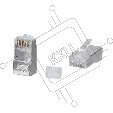 Коннектор Cabeus 8P8C-SH-C6-TWP RJ-45 под витую пару, категория 6, экранированный, универсальный, со вставкой