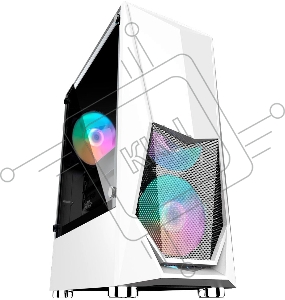 Корпус 1STPLAYER DK-3 WHITE / ATX, tempered glass / 3x 120mm LED fans inc. / DK-3-WH-3G6