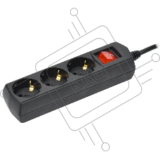 Сетевой удлинитель IEK У03В, 5м, 3 розетки, черный