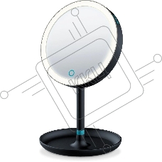 Зеркало косметическое Beurer BS45 Limited Edition круглое, 17.5см настольное, черный