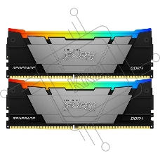Оперативная память Kingston Fury Renegade, DDR4, 32GB (2x16GB), 3600MHz, CL16, DIMM, с радиатором, RGB, серебристый/черный