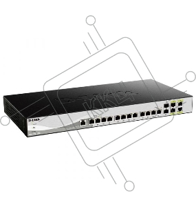 Коммутатор D-Link PROJ Smart L2+ Switch 12x10GBase-T, 2x10GBase-X SFP+, 2xCombo 10GBase-T/SFP+, CLI, RJ45 Console