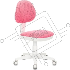 Кресло детское Бюрократ KD-3, на колесиках, ткань, розовый Кресло детское Бюрократ KD-3, на колесиках, ткань, розовый