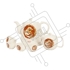 Набор чайный Mystery MEK-1624 1.2л, белый, 1500 Вт, (корпус: керамика)