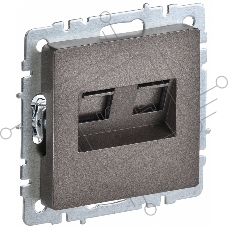 Розетка двойная RJ11+RJ45 IEK BRITE РК/Т12-БрТБ кат.5E темная бронза
