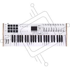 Клавиатура MIDI [231621] Arturia [KeyLAB 49 MK3 White] 49 клавиш, полувзвешенная механика, дисплей, 12 пэдов, 9 фейдеров, 9 поворотных регуляторов, 3 входа для подключения педалей, MIDI in/out, USB-C