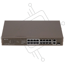 Коммутатор Tenda TEF1118P-16-150W, 16×100 Мбит/с PoE + 2×1 Гбит/с Uplink + 1×1 Гбит/с SFP, неуправляемый