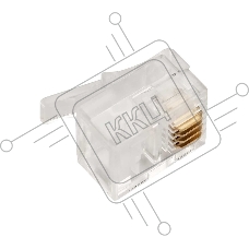 Коннектор Lanmaster TWT-PL12-6P4C/JR100, UTP кат.3 RJ12, прозрачный (упак.:100шт)