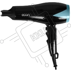 Фен ECON ECO-BH210D черный/голубой, 2000 Вт