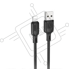 Кабель BOROFONE (6941991115530) BX113i 3m USB 2.4A для Lightning - 3м, черный