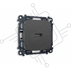 Комплект механизма розетки HDMI 2.0 OMEGA Графит мягкое касание 40V/500mA 2.0GHz 5-18Gbit/s QUANT (OP9140, VM222) MO914010