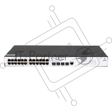 Коммутатор SNR SNR-S2982G-24T-POE, 24×1 Гбит/с PoE + 4×1 Гбит/с SFP, управляемый