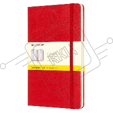Блокнот Moleskine CLASSIC QP061R Large 130х210мм 240стр. клетка твердая обложка фиксирующая резинка красный    