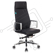 Кресло руководителя Бюрократ _JONS/BLACK черный, кожа, крестовина алюминий