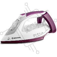 Утюг BRAYER BR4009 белый/фиолетовый, 2400 Вт, 25 г/мин, 140 г/мин, 280 мл