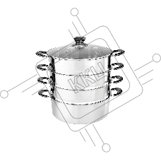 Мантоварка-пароварка WEBBER BE-082 7 л, 24 см, нержавеющая сталь, с крышкой, 4 ярусная
