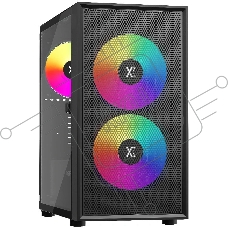 Компьютерный корпус XASTRA A305M 3ARGb Black mATX/Mesh/ tempered glass / 2x140мм + 1x120мм ARGb PWM fans/ Door/  A305M-2FC14A-1FC12A-D