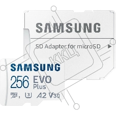 Флеш карта microSDXC 256Gb Samsung EVO Plus Class 10, A2, V30, UHS-I (U3), W 90 МБ/с, R 160 МБ/с, MB-MC256SA/KR адаптер на SD Флеш карта microSDXC 256Gb Samsung EVO Plus Class 10, A2, V30, UHS-I (U3), W 90 МБ/с, R 160 МБ/с, MB-MC256SA/KR адаптер на SD
