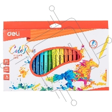 Фломастеры Deli EC10020 ColoRun Вентилируемый 24цв. коробка с европодвесом