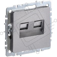 Розетка двойная RJ11+RJ45 IEK BRITE РК/Т12-БрС кат.5E сталь