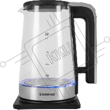 Чайник электрический Starwind SKG4043 2.2л. 1800Вт черный/серебристый корпус: стекло